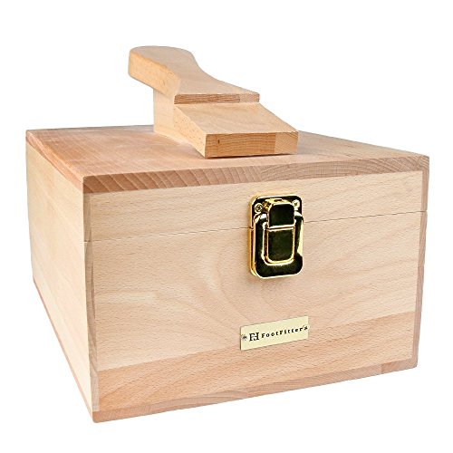FootFitter Shoe Shine Valet Box with Shoe Rest - Genuine Hardwood Box for Shoe Care Supplies! - Thumbnail 4