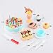 75Pcs Birthday Cake Pretend Play Food Toy Set, YIFAN Plastic Kitchen Cutting Toy for Kids Girls - Blue