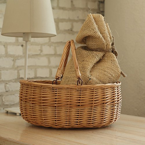 Wicker Picnic Baskets with Handles.Kingwillow. (Natural) Pricepulse