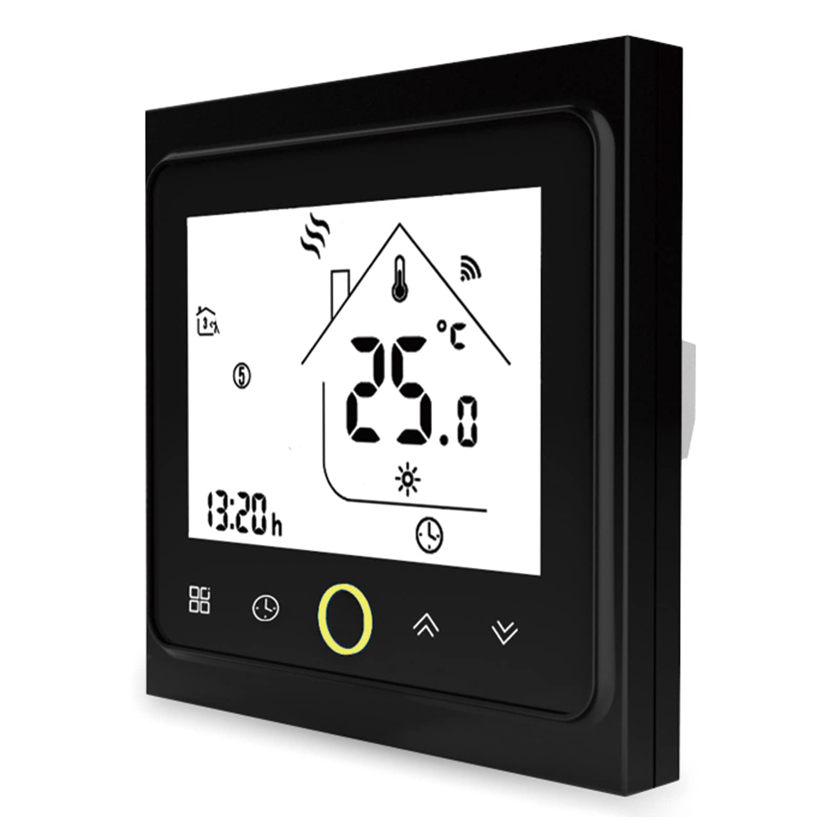MOES Smart Thermostat WiFi Room Temperature Controller for Electric Underfloor Heating Smart Life APP Remote Control Compatible with Alexa Google Home 16A 230V AC, Black