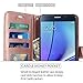 LK Case for Galaxy Note 5, [Wrist Strap] Luxury PU Leather Wallet Flip Protective Case Cover with Card Slots and Stand for Samsung Galaxy Note 5 (Rose Gold)