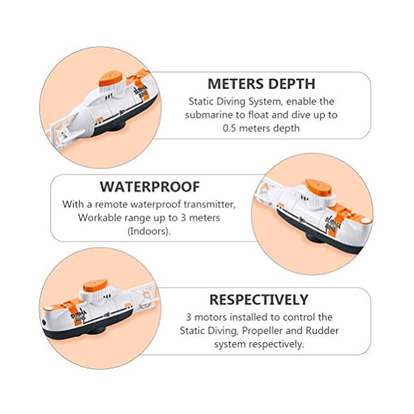 BESPORTBLE 1 Set Fernbedienung Submarine Spielzeug RC Racing Boote Schiff Unter Wasser Spielzeug Simulierte Submarine… – Bild 6
