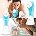 Electric Facial Brush, 3D Vibrating Sonic Waterproof Skin Exfoliating Cleansing System for Body and Face Deep Cleaning, Microdermabrasion Exfoliator with 3 Brush Heads