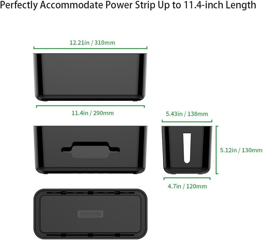 Cable Management Box for Extension Lead Cable Tidy with Cable Holder