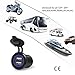 Rydonair Aluminum 4.2A Dual USB Charger Socket Power Outlet 2.1A & 2.1A with Blue LED for Marine, Boat, Car, Golf Cart, UTV, ATV, etc (Black)