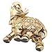 Wal front Golden Polyresin Elephant Statue Sculpture Trunk Wealth Lucky Collectible Figurine Gift Home Decor Feng Shui Ornament(L)