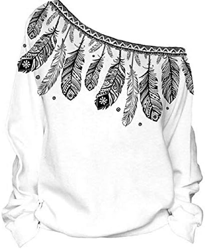 Women's Pullover Casual Off The Shoulder Slouchy Sweatshirt Long Sleeve Hoodie