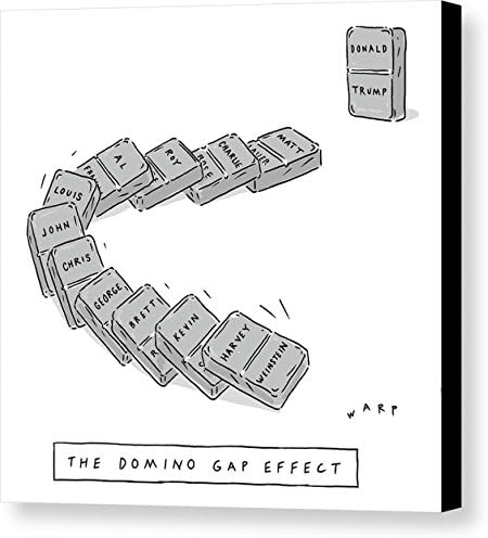 "The Domino Gap Effect" by Kim Warp, New Yorker, December 5, 2017, Canvas Print