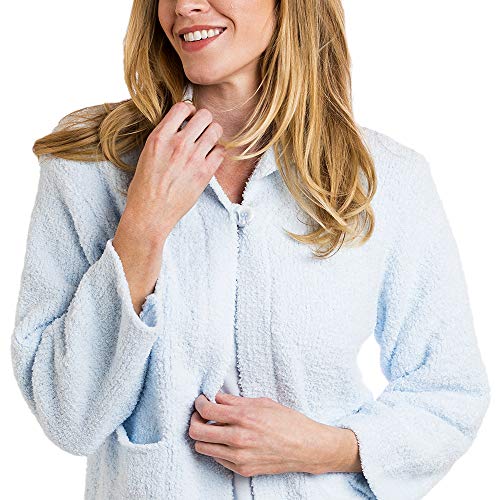 Softies Women's Marshmallow Bed Jacket (Large, Light Blue)