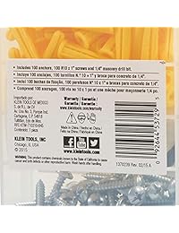 Klein Tools 53729 Cónica Kit de anclaje con 100 fasteners