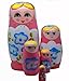 Pink Set of 5 Cutie Nesting Dolls Matryoshka Madness Russian Doll by LittleTiger