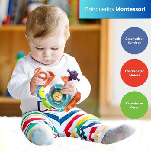 Brinquedo Sensorial Bebê Infantil Montessori Cubo De Atividades Educativo 6 Em 1.