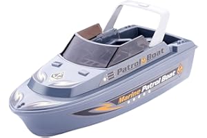 NEXTAKE Electric Marine Patrol Boat - Coast Guard Vessel Police Speedboat Ship Model with Siren and Light (Grey 2)