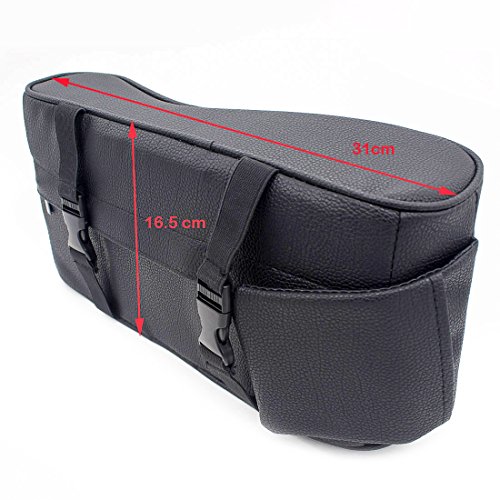 Ya Jin Leather Memory Foam Car Armrest Cushions Armrest Center Consoles Head Neck Rest Pillow Pad for Car Motors Auto Vehicle, Black