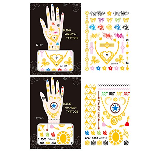AllyDrew Metallic Body Art Hand Tattoos, Loving You