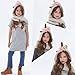 Tacobear Crochet Cartoon Unicorn Winter Hat with Scarf Pocket Hooded Knitting Beanie for Girls, Beige, One Size