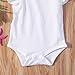 Infant Baby Girl Basic Ruffle Short Sleeve Cotton Romper Bodysuit Tops Clothes ,White,9-18 Months(90)