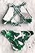 CUPSHE Fashion Women's Green Ginkgo Leaves Printing Halter Padding Bikini Set Beach Swimwear (M)