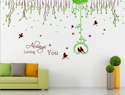 Wallmates Home Decor Mural Vinyl Wall Sticker Spring Scenery Always Loving You Kids Nursery Room Wall Art Decal Paper