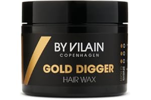 By Vilain Gold Digger Super Strong Hold Matte Finish Clean Cut Look Long Lasting Hair Pomade - Easy to Style for Fullness & Texture Smoothing & Slick Hair Molding Wax Paste Gel for Men - 65ml