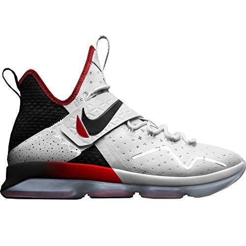 Nike mens lebron xiv white/black/red 852405-103 (size: …