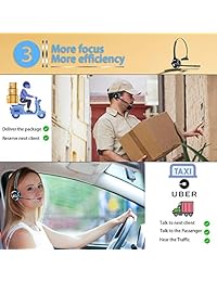 Friencity   Auriculares con Bluetooth 5.0 con micrófono HD manos libres, cancelación de ruido CVC6, auriculares estéreo de música para teléfono móvil, auriculares inalámbricos de oficina para Skype VoIP, conductor de camión, centro de llamadas