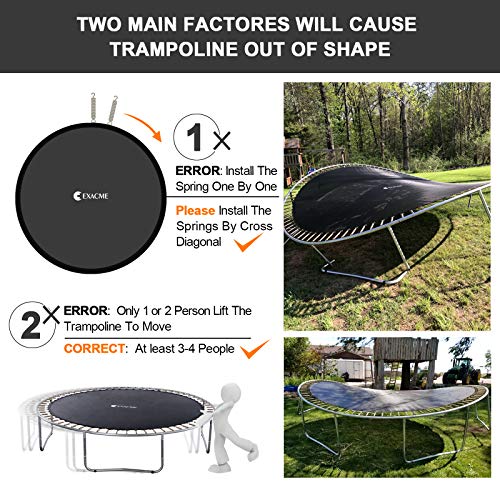 Exacme Heavy Duty Trampoline with Enclosure Net, Safety Pad and Ladder