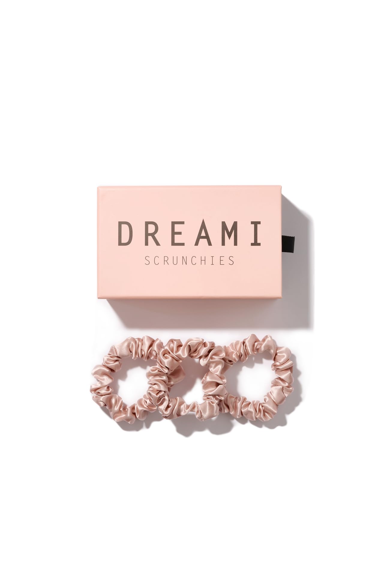 DREAMI - Silk Hair Scrunchies, Pink - Handcrafted from 100% Mulberry Silk - Minimise Hair Breakage & Reduce Frizz, Soft and Gentle - No Pulling or Tugging - Pack of 3