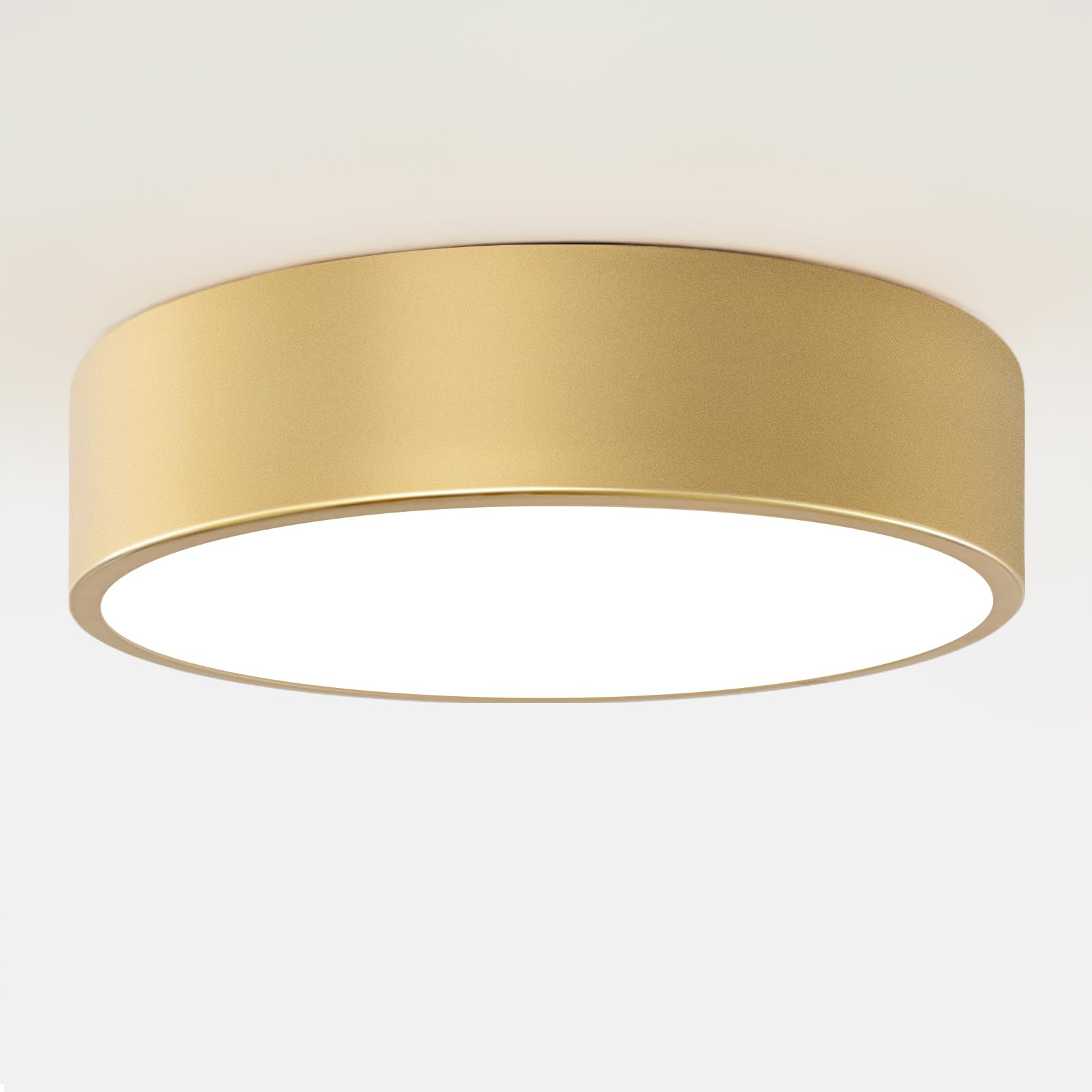 Photo 1 of DOTCN Modern Gold Flush Mount Light, 12 Inch 2-Light Round Close to Ceiling Fixture, Minimalist Lamp for Foyer, Hallway, Kitchen Island, Bedroom, Laundry, Bathroom