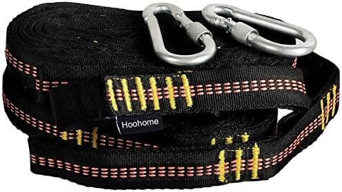 Hoohome Hammock Straps, Heavy Duty Non-Stretchable Polyester Extra Strong Tree Straps with 20 Adjustable Loops and 2 Carabiners