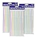 Flexible Straws Plastic Straws BPA Free Bendable straws 300 Pack Ninonly Striped Multi Colored Rainbow Straws Disposable Bendy Straw 8