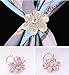 6pcs Women's Fashion Flover Faux Pearl Crystal Rhinestone Scarf Ring Buckle Clip