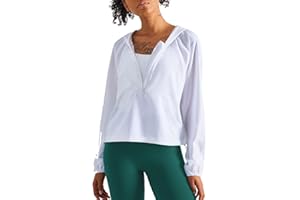 altiland Lightweight Workout Jacket for Women, Cropped Athletic Gym Running Hoodie, UV Protection Half Zip Pullover UPF 50+