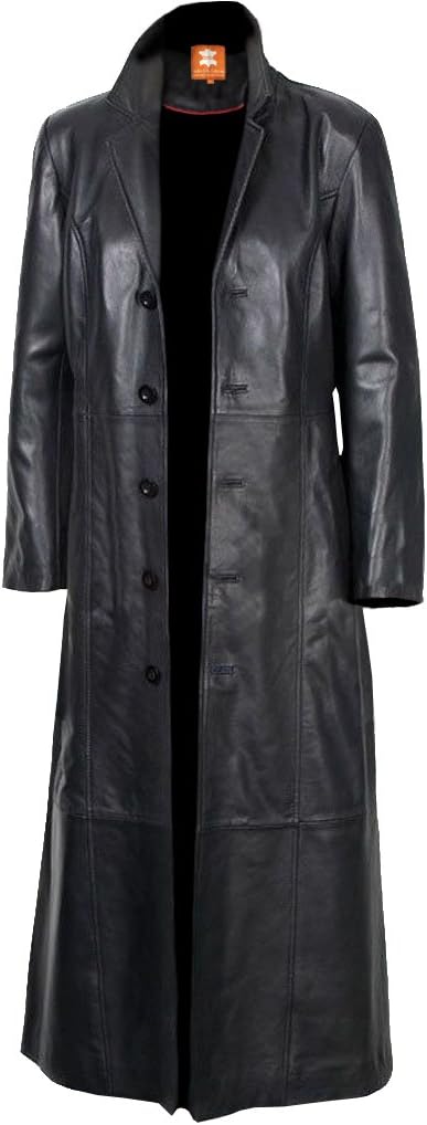 Jacket Collection Original Leather, Trench Coat, Black Long Coat, Duster, Overcoat, Sheepskin for Men