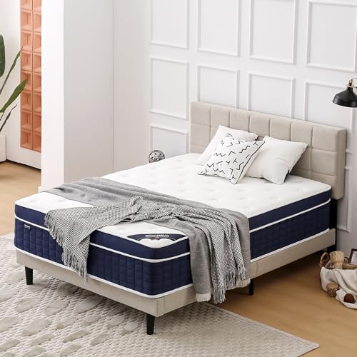 NOVANGUA Colchón de Muelles con Espuma Texturizada,Altura 35cm,Colchón Híbrido,Espumas de Alta Calidad para un Mejor Descanso,Soporte y Alivio de Presión (Azul, King)