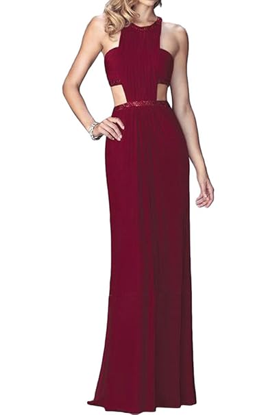 amazon vestito rosso lungo