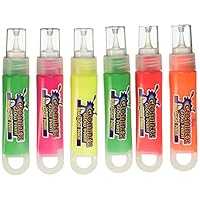 Glominex H60, 6 Pcs, 1 Oz, Assorted Glow in The Dark Paint Tubes, Glow Paint, Glow-in-The-Dark Party Supplies, Glowing Paint, Glow in The Dark Body Paint, Light Up Body Paint