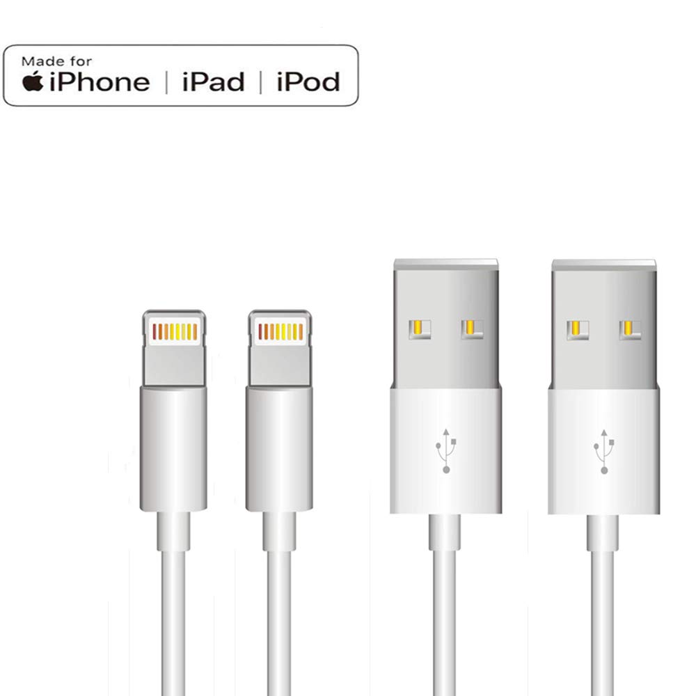 2 PCS Apple Original [Apple MFi Certified] Charger Lightning to USB Cable Compatible iPhone X/8/7/6s/6/plus/5s/5c/SE,iPad Pro/Air/Mini,iPod Touch(White 3.3FT) Original Certified