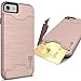 CoverON SecureCard Series Designed for Apple iPhone SE 2022 / SE 2020 / iPhone 8/7 Case, Credit Card Holder Kickstand Hybrid Phone Cover - Rose Gold