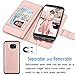 Tekcoo For Galaxy S7 Edge Case / S7 Edge Wallet Case, Cash Credit Card Slots Holder Purse Carrying PU Leather Folio Flip Cover [Detachable Magnetic Hard Case] Kickstand For Samsung S7 Edge - Rose Gold