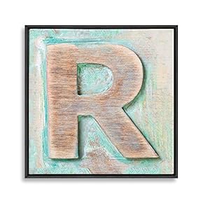 Framed Canvas Wall Art Alphabet Canvas Prints Home Artwork Decoration for Living Room,Bedroom - 16x16 inches