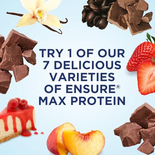 ENSURE MAX PROTEIN SHAKE | MILK CHOCOLATE | READY TO DRINK | 30G PROTEIN FOR MUSCLE BUILDING | 1G SUGAR, 4G FIBER | 11 FL OZ – 12 PACK
