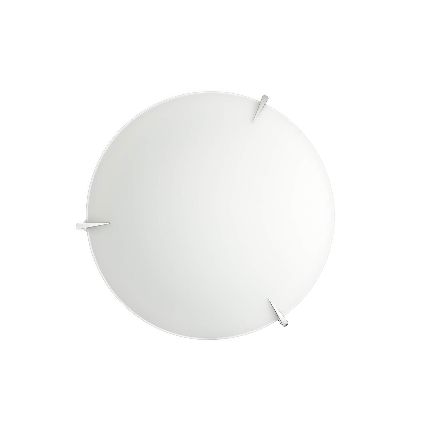 ONLI NLI Ceiling Light in Satin White Glass with Chrome Hooks. Diameter 30 cm, Small