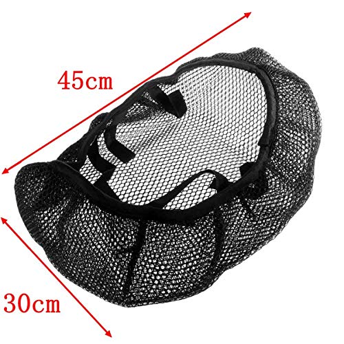 dDanke Motorcycle Scooter Moped Seat Cover Cap Breathable Net Cushion 3D Spacer Mesh Fabric with Bouncy, Black - Thumbnail 2