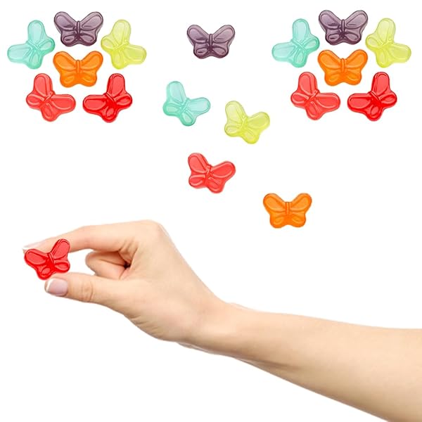 FRUIDLES BUTTERFLIES MINI GUMMY CANDY, ASSORTED FRUIT FLAVORS, ALLERGY FRIENDLY, NON-GMO, NO ARTIFICIAL SWEETENERS (1 POUND)