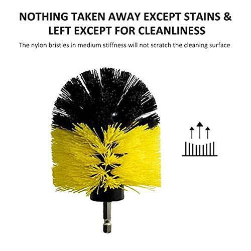 Makeupstore 3 Piece Brush Cleaning Supplies -Bathroom Accessories -Drill Brush - Grout Cleaner -Sink -Bathtub -Bath Mat -Shower Cleaner -Glass Cleaner -Shower Doors -Hot Tub -Scrub Brush (Yellow)