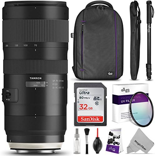 Tamron SP 70-200mm f/2.8 Di VC USD G2 Lens for CANON EF Cameras w/ Advanced Photo and Travel Bundle