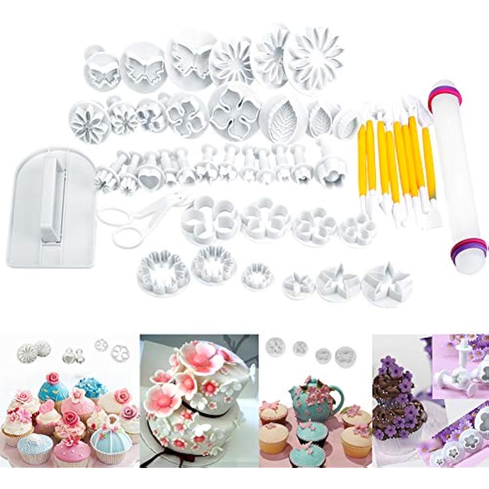 47 Pcs Fondant Cutters Tools Catalina Molds Cake Decorating Supplies