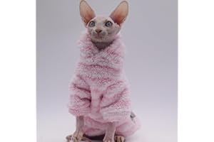 DUOMASUMI Hairless Cat Clothes Warm Thickness Soft Winter Cat Apparel for Sphynx Cats, Devon Rex Cats, Cornish and Small Cats (X-Small)