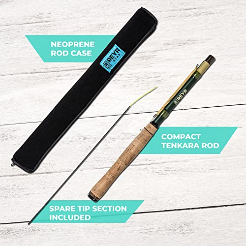 REYR Gear Tiny Cast Tenkara Rod, Ultralight Fishing Rod with Builtin